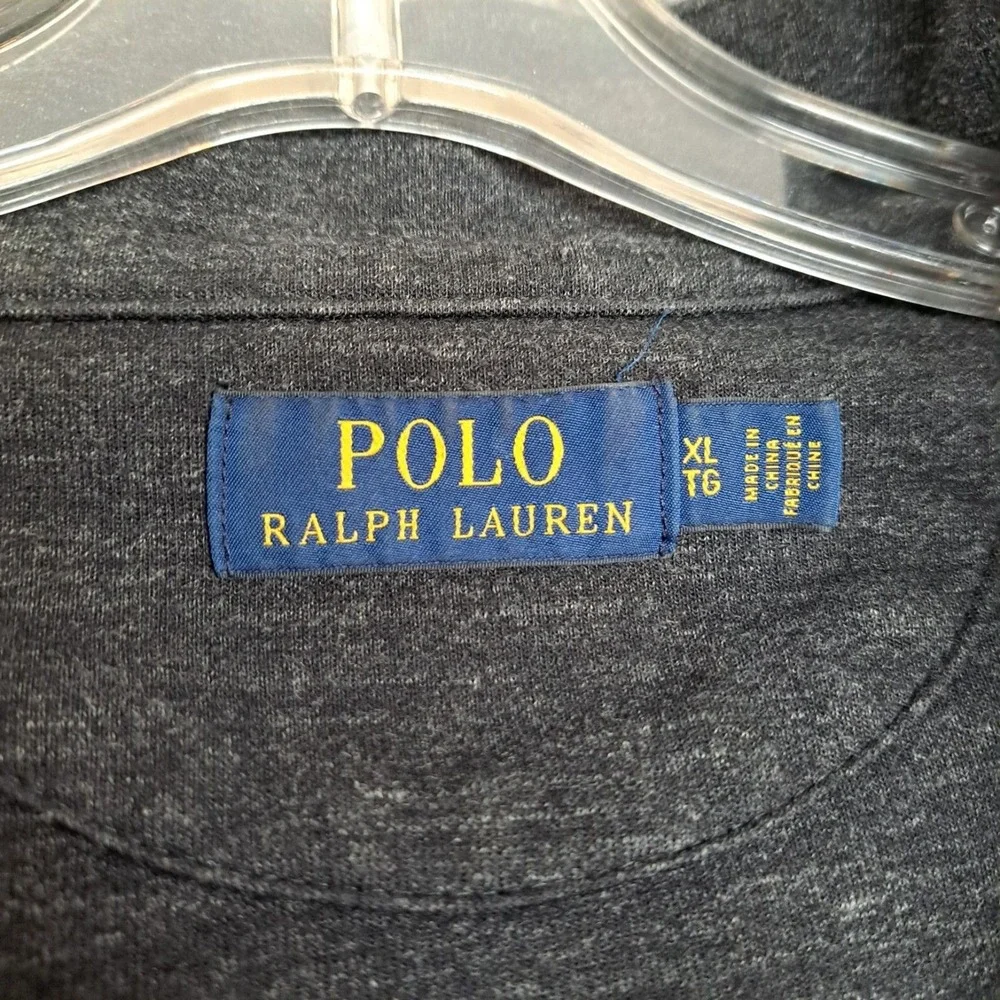 Polo‎ Ralph Lauren Sweater XL Mens Gray 1/4 Zip Pullover Preppy 51